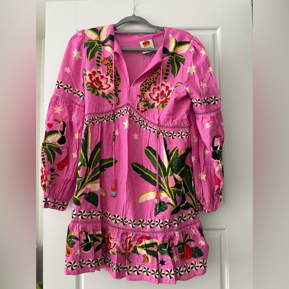 Farm Rio Leopard Forest Mini Dress - Picture 2 of 5